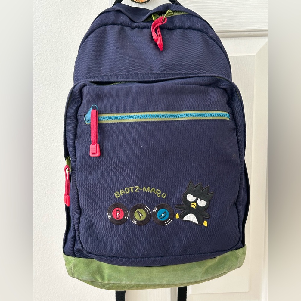Vintage Badtz Maru JanSport Style Backpack Sanrio 2000 18x12x7 In *Tears On Back
